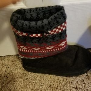 Black, Red and Grey Winter Boots
